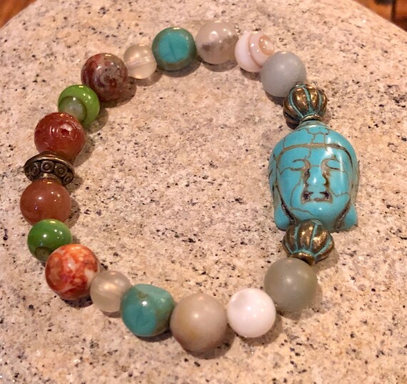 Buddha Bracelet Multicolored Women's Bracelet. Gift For Her. Yoga. Meditation.