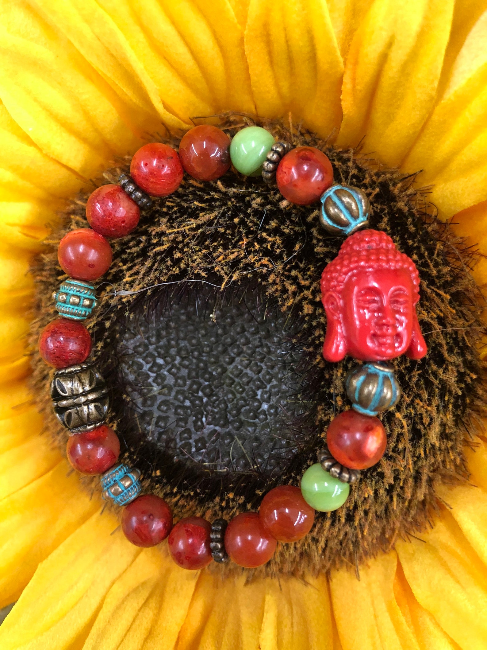 Buddha Bracelet Red. Women's Bracelet. Mens Bracelet. Etsy