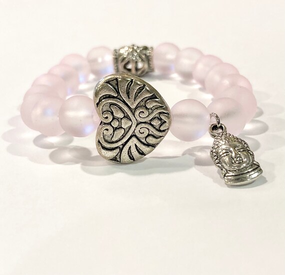 Buddha Bracelet. Women's Bracelet. Gift For Her. Yoga. Meditation. Heart