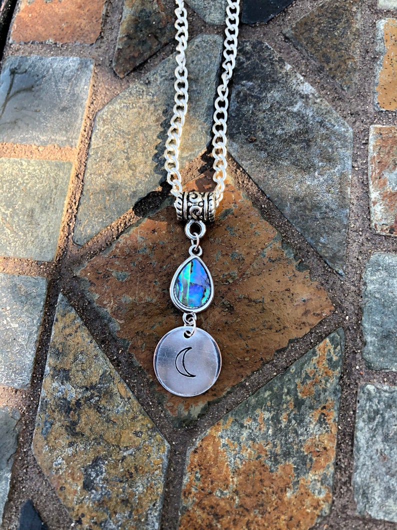 Women/'s Jewelry Men\u2019s Jewelry Crescent Moon Luna Hand Stamped Charm Moon Necklace Hippie Boho Chic