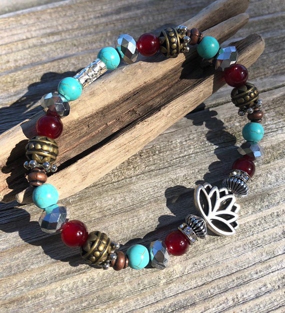 Lotus Bracelet. Women’s jewelry. Men’s jewelry. Lotus Flower. Spiritual jewelry. Flower jewelry.