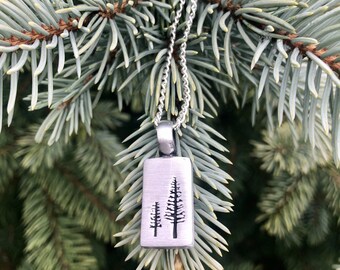 Pine Tree Necklace. Women's Jewelry. Boho Chic. Nature Hippie.