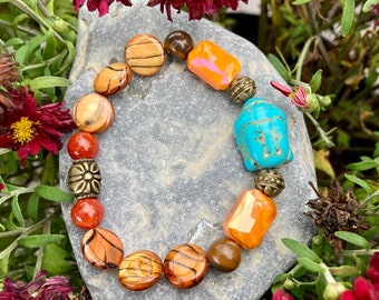 Bracciale di Buddha. Bracciale da donna. Regalo per lei. Yoga. Meditazione. Gioielli spirituali