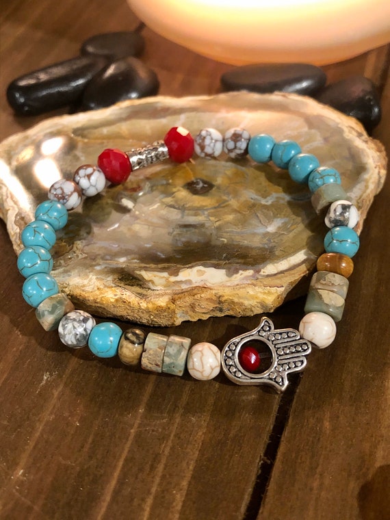 Protection Bracelet. Hamsa Hand Bracelet. Evil Eye. Women’s Bracelet. Spiritual. Women’s jewelry. Boho. Bohemian Jewelry