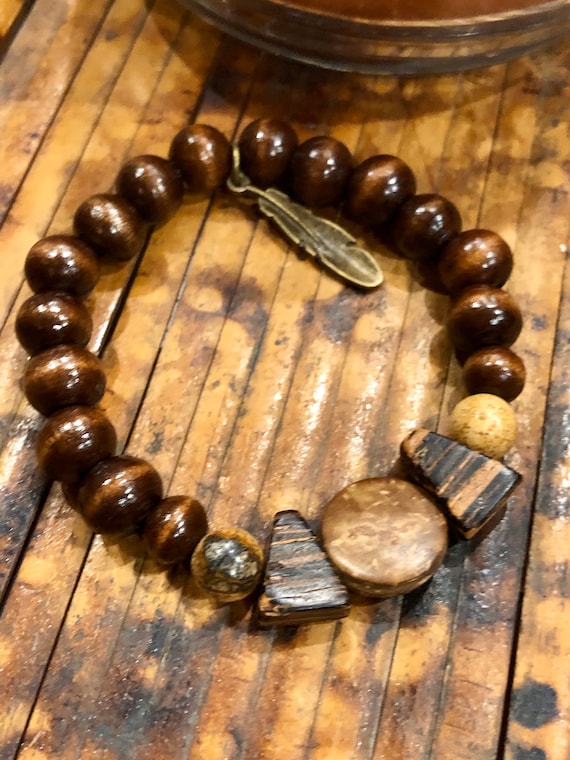 Wood Bracelet. Women's Bracelet. Luck. Forest. Nature. Boho Jewelry