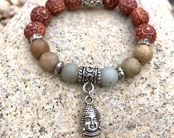 Buddha Argento Fascino Bracciale. Bracciale da donna. Regalo per lei. Yoga. Meditazione. Zen