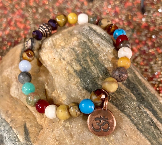 Om Bracelet. Women’s Bracelet. Men’s Bracelet. Zen Yoga. Sanskrit. Bohemian.Boho chic