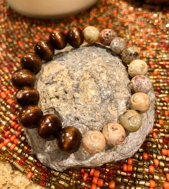 2 Tone Bracelet. Women's Bracelet. Luck. Forest. Wood. Nature. Boho Jewelry