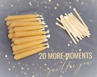 20 Minute Meditation Candle Refill - Beeswax candles with matches