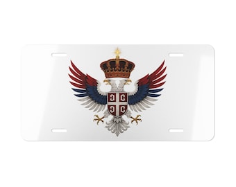 Serbian Crest License Plate | Aluminum Vanity Plate