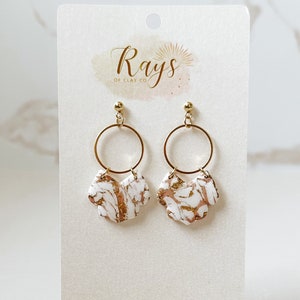 Pink Marble Earrings, Polymer Clay Earrings, Lightweight Earrings, Statement Earrings Hypoallergenic, Resin Earrings, Stocking Stuffer