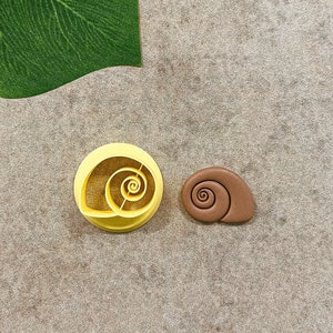 1 in Snail Shell Clay Cutter, Beach Clay Cutters, Summer Cutters, Polymer Clay Cutters, Embossing Clay Cutters, Clay Tools, Ready To Ship