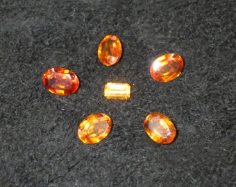 6 Lot of Orange Hessonite Garnet Gemstones!