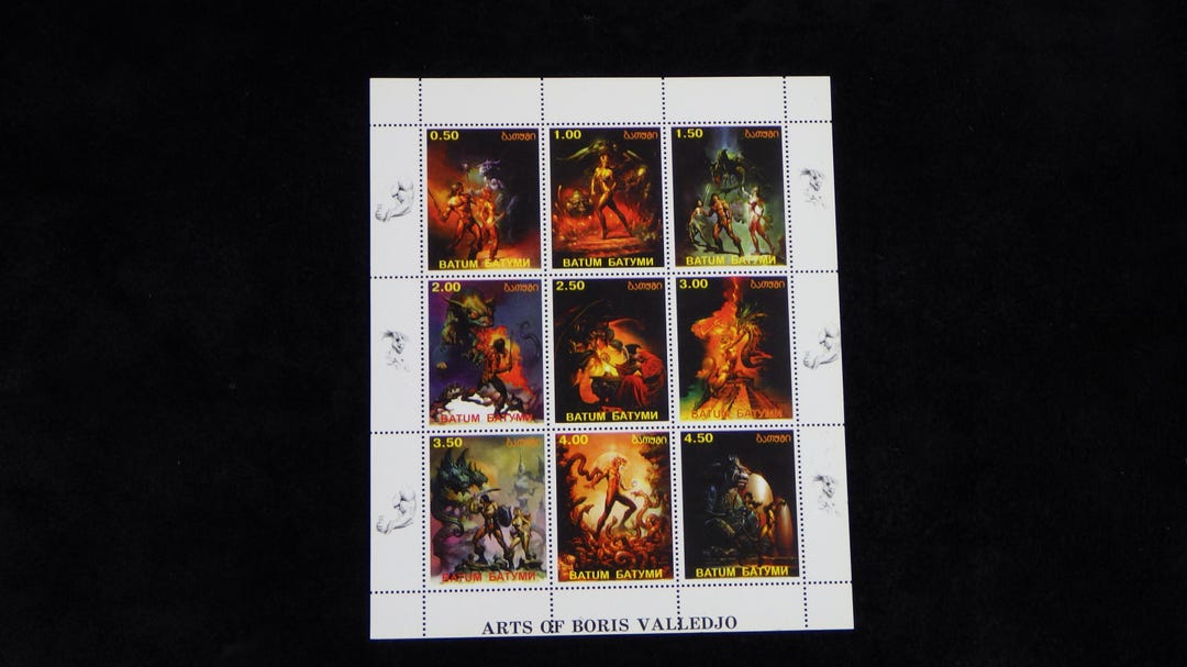 Boris Valejo - 1999 Batum - 9 Stamp Block - Released Overseas Only