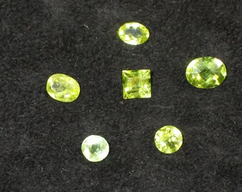 6 Lot of Green Peridot Gemstones!