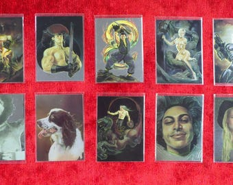 Coleccionista supremo - Imágenes de cómics - Vintage 1996 - Julie Bell J1 - J10 - Todas las tarjetas con láminas Magnachrome - ¡Casi nuevas!