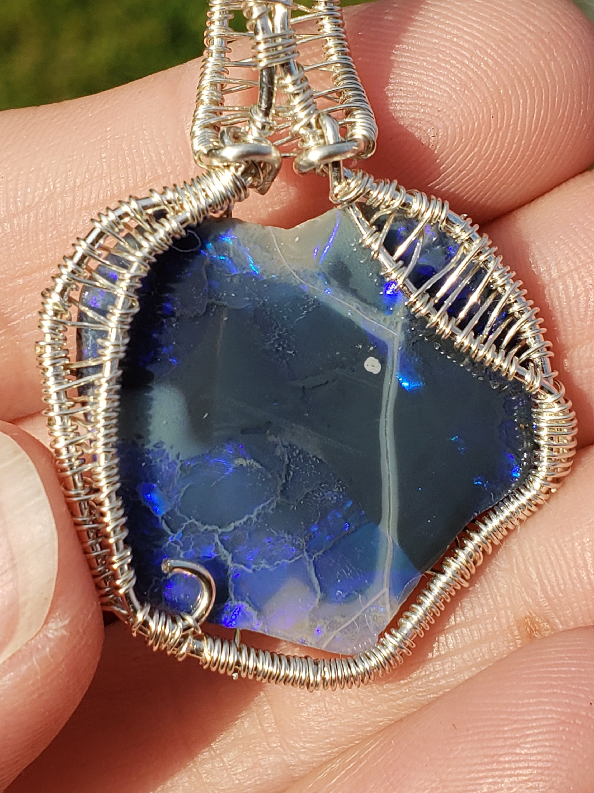 13.95ct Black Opal necklace genuine black opal Australian Etsy