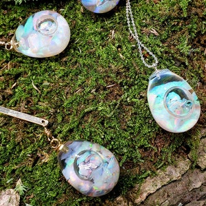 Floating opal drop necklaces, real Australian black opal jars, opal globes, gold and silver, October birthstone, gift for mom, gift for her image 8