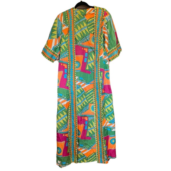 Vintage Multicolor Kaftan Maxi Dress 1960's Era - Diana Dean by Julius Lonschein