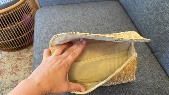 Vintage Woven Rattan Clutch Purse - image 3