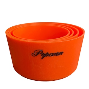 Vintage Mid Century 60&#39;s 70s Stacking Orange Snack Bowls