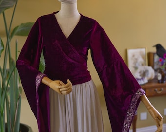 BLACKFISH The Label Rune Blouse Heady - Bohemian / witch / hippie velvet medieval wrap blouse