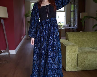 BLACKFISH The Label The Solstice Dress Elixer - Bohemian / witch / hippie velvet balloon-sleeved velvet dress