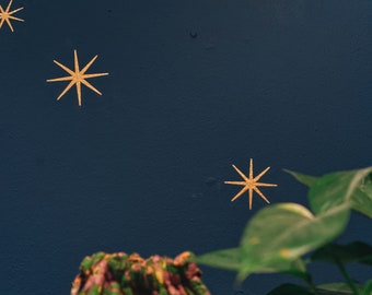 BLACKFISH Mystique Golden Wall & Ceiling Star Stickers - 10 pieces, mixed sizes