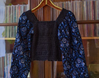 BLACKFISH The Label The Equinox Top Elixer - Bohemian / witch / hippie velvet balloon-sleeved top