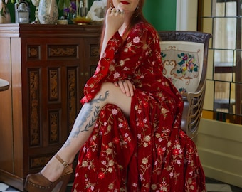 BLACKFISH The Label The Aurora Dress Cosmos - Bohemian / witch / hippie velvet wide-sleeved wrap dress