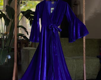 BLACKFISH The Label The Aurelia Dress Sapphira - Bohemian / witch / hippie velvet wide-sleeved wrap dress
