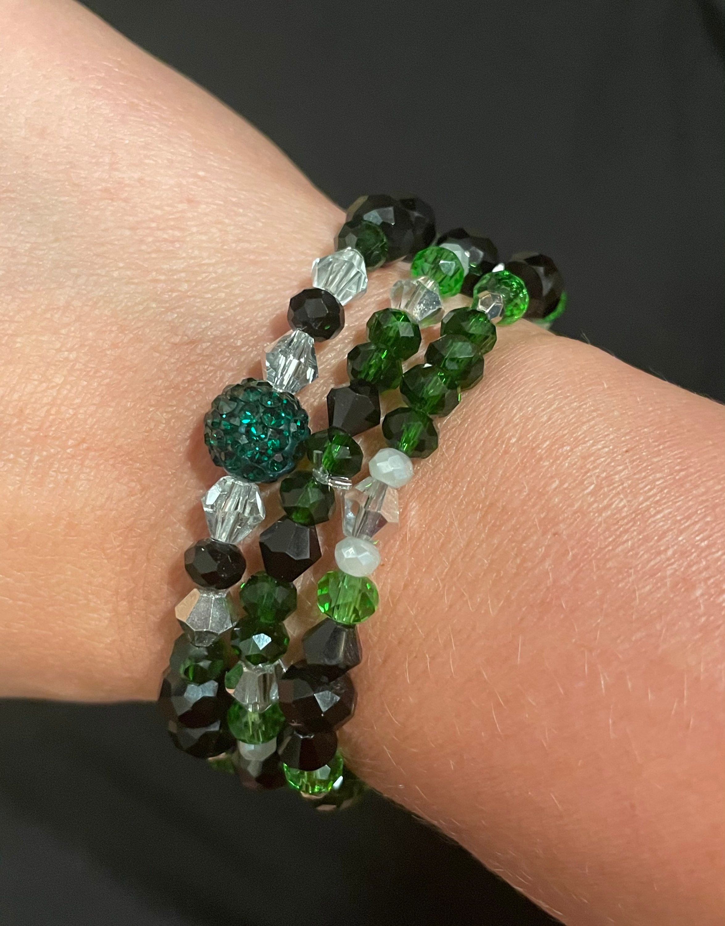 Slytherin Beaded Bracelet Set Harry Potter Bracelet Etsy