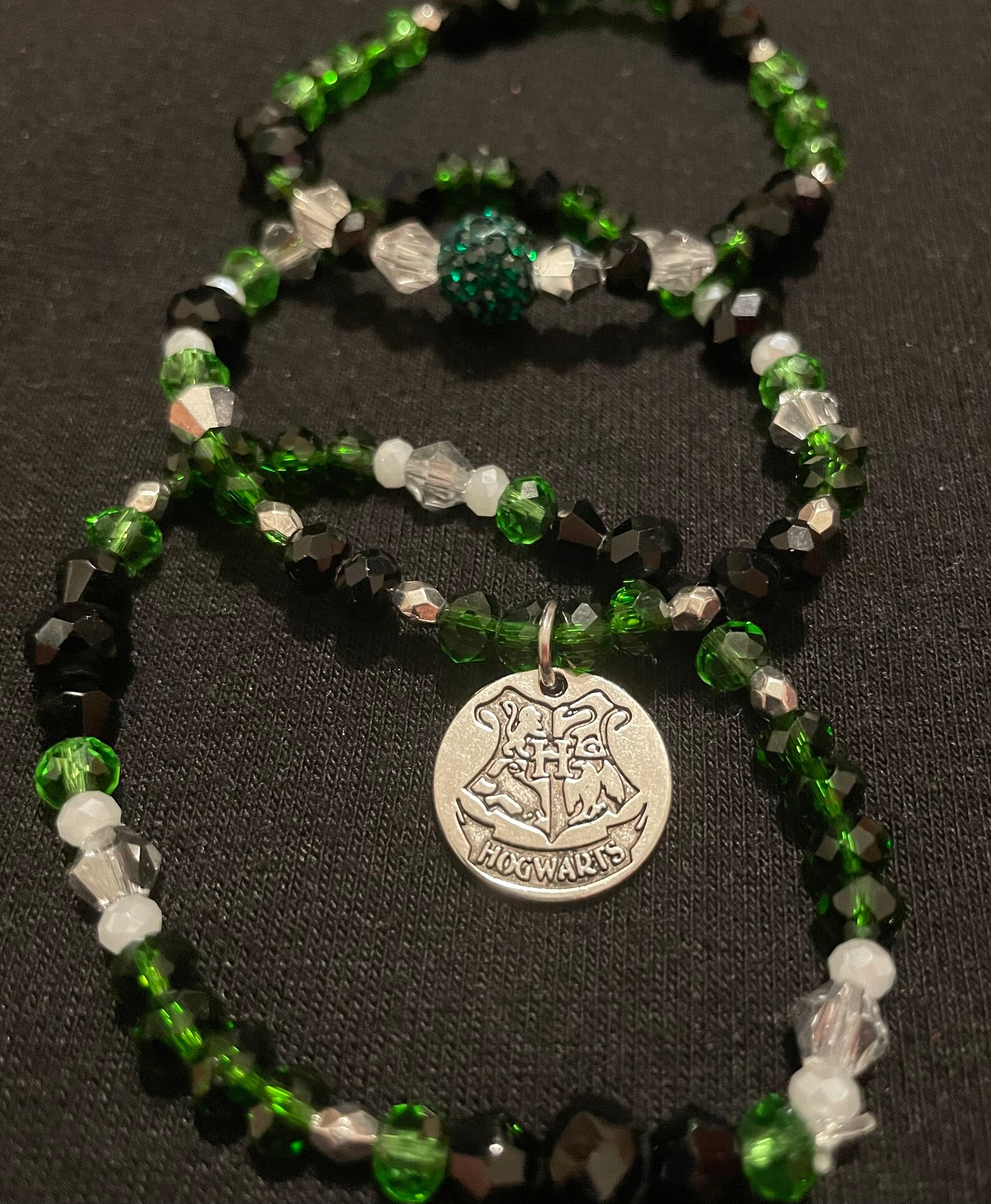 Slytherin Beaded Bracelet Set Harry Potter Bracelet Etsy
