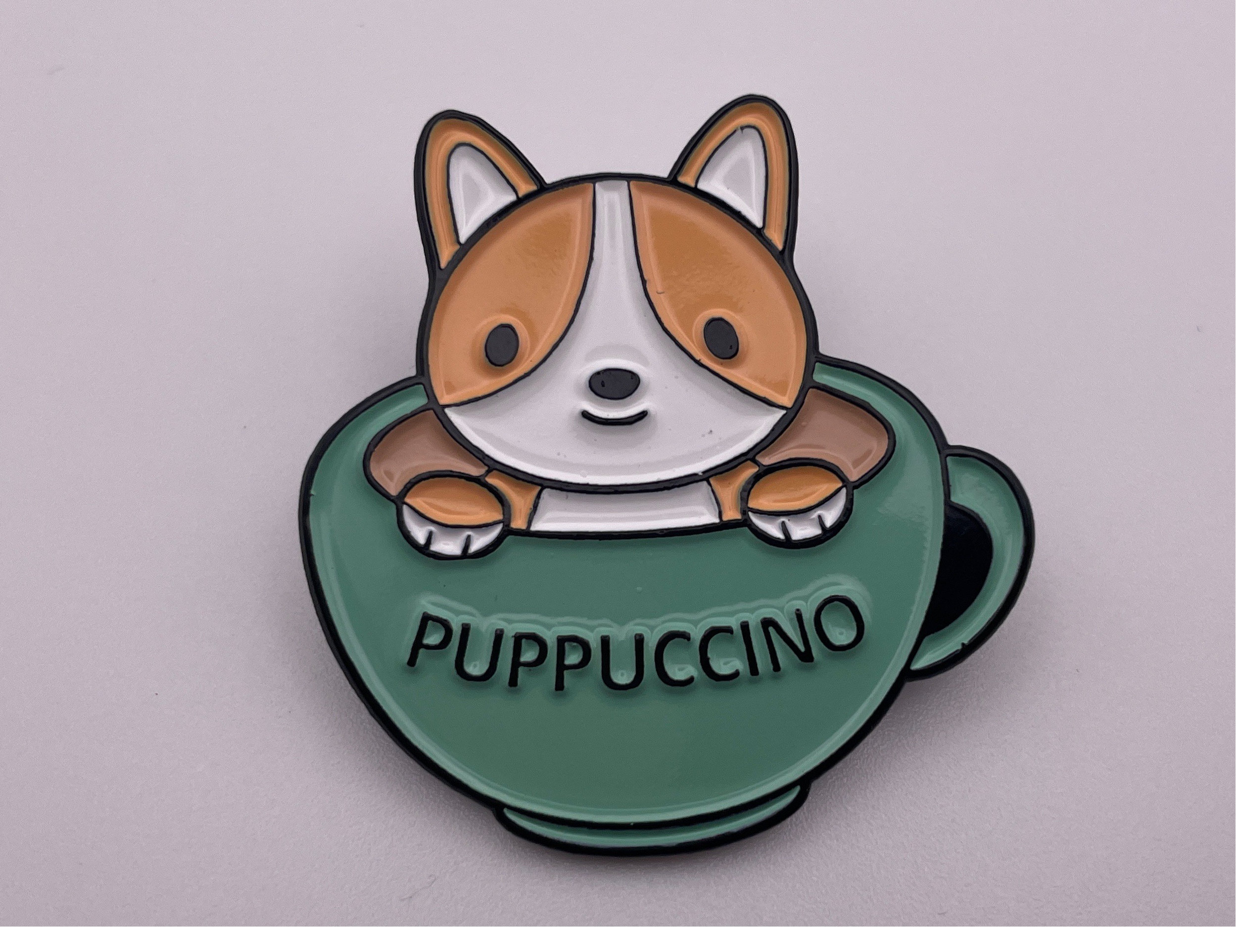 Hund Puppiccino Emaille Pin