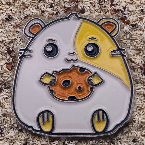 Yellow Hamster with Flower Enamel Pin Yellow Hamster with Flower Enamel Pin