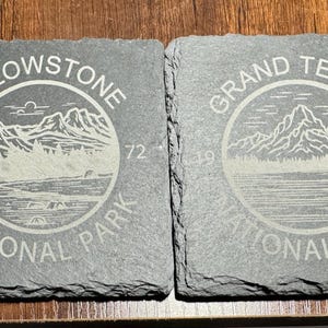 National Park Slate Coasters set of 4 variety