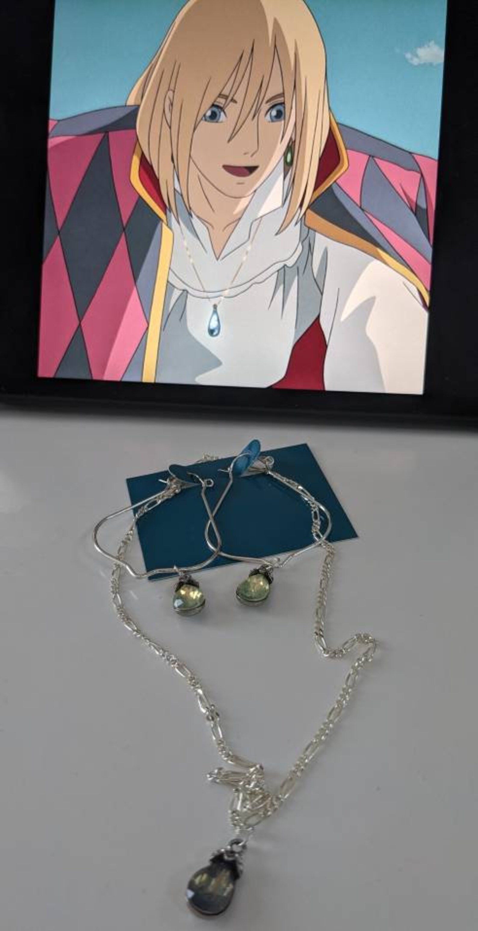 Howl's Moving Castle inspired earrings and necklace set Etsy