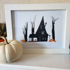 Spooky witch house illustration art print