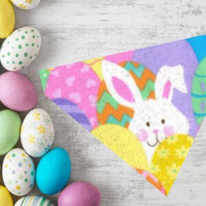 Personalized Easter Spring dog bandana, pet gift, dog clothes,Over the Collar Dog Bandana,Puppy,,Custom dog bandana