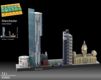 Arkitektur - Manchester Skyline-modell (ENDAST INSTRUKTIONER)