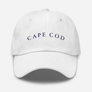 Knotical New England Chapeau en coton blanc et bleu marine Cape Cod à bretelles réglables brodées