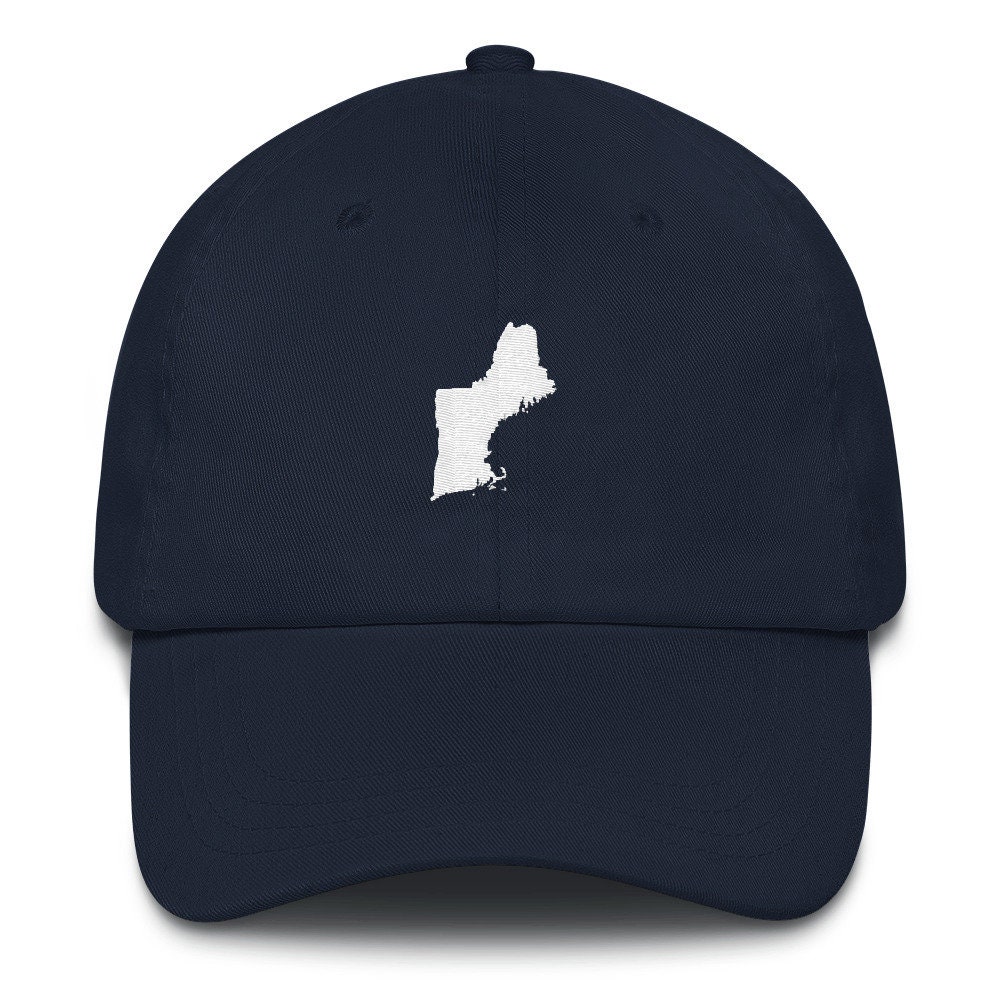 Knotical New England Navy & White Embroidered Adjustable Strap Hat