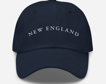 Knotical New England Cotton Nautical Navy Blue & White Embroidered Adjustable Strap Hat
