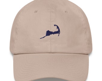 Knotical New England Khaki & Navy Cape Cod Embroidered Adjustable Strap Hat