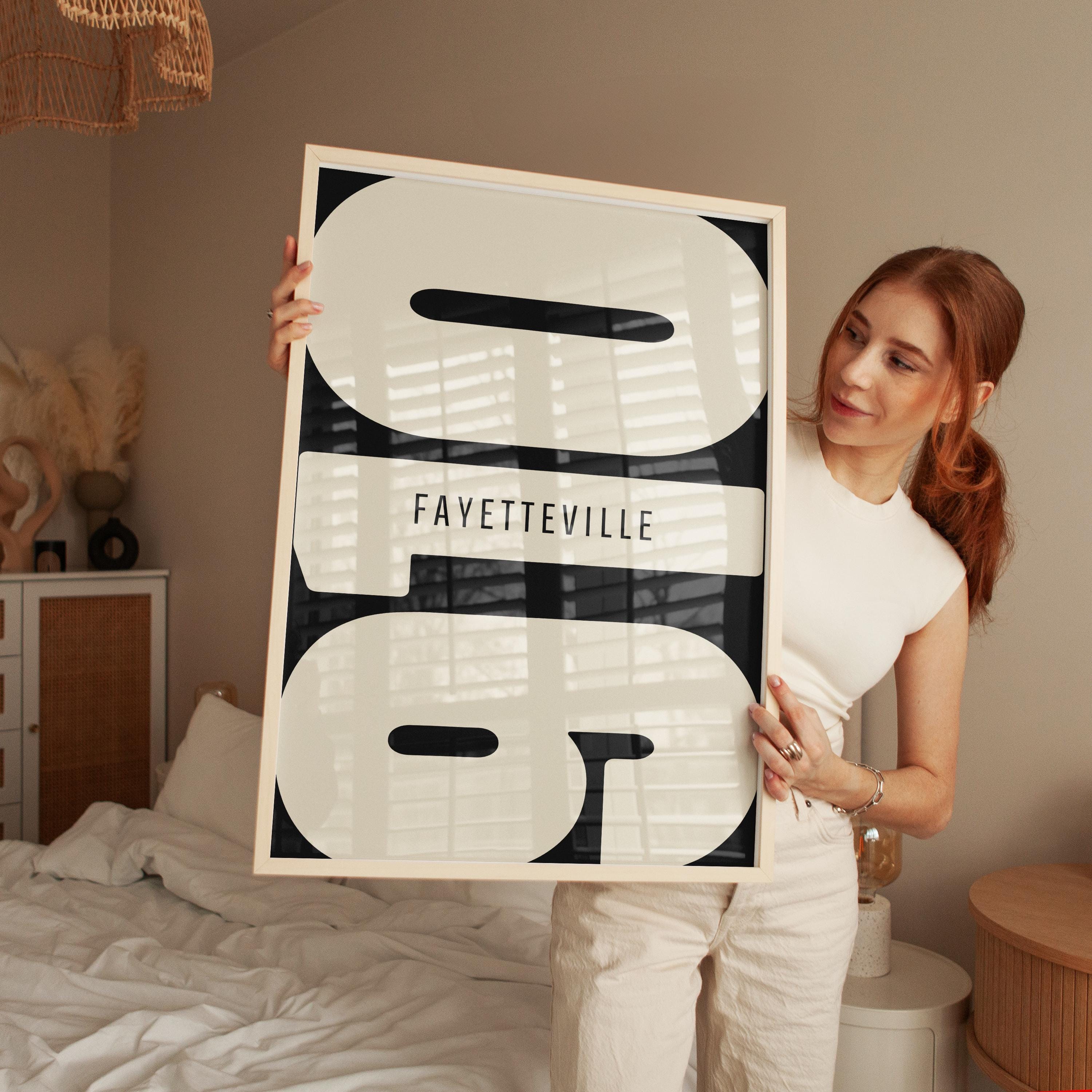 Fayetteville NC Area Code Poster Set – Modern Typography Wall Art ...
