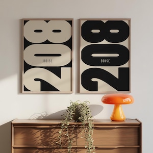 Boise Area Code Print, Minimalist Idaho Wall Art (Digital Download)