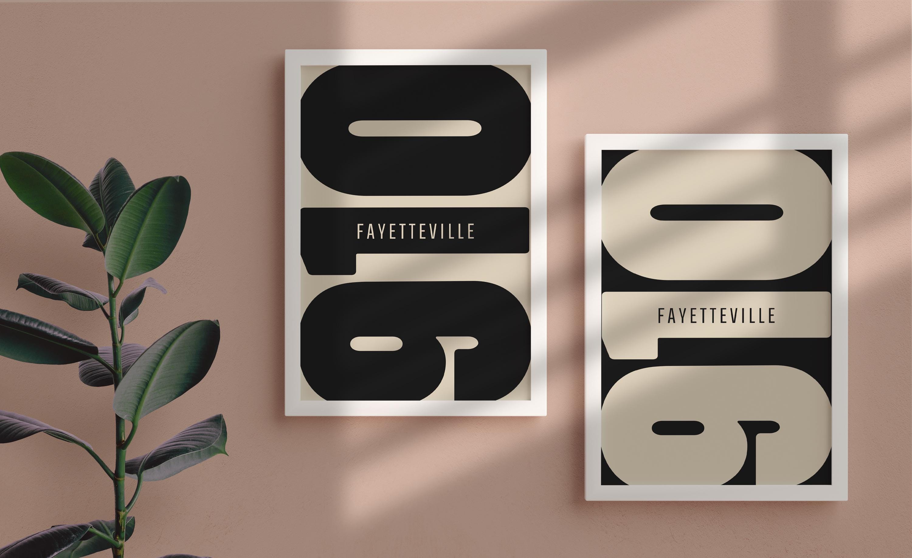 Fayetteville NC Area Code Poster Set – Modern Typography Wall Art ...
