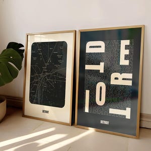 Detroit Typography Print, Wall Art, Digital Poster, Digital Art, City map of Detroit city, Minimalistic print, USA, United States, Michigan