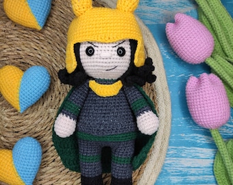 Superhero Crochet Doll Pattern, Amigurumi Toy (PDF Pattern)