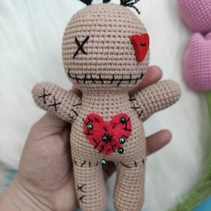 Voodoo love doll, Crochet Pattern Halloween, Amigurumi pattern Zombie doll Creepy cute doll,  crochet pattern